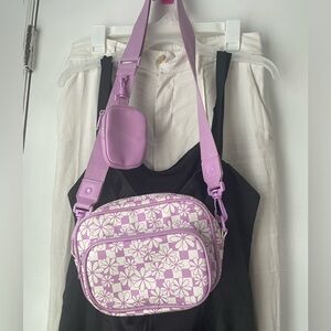 Wild Fable (Target) Purple checkered flower cross body purse